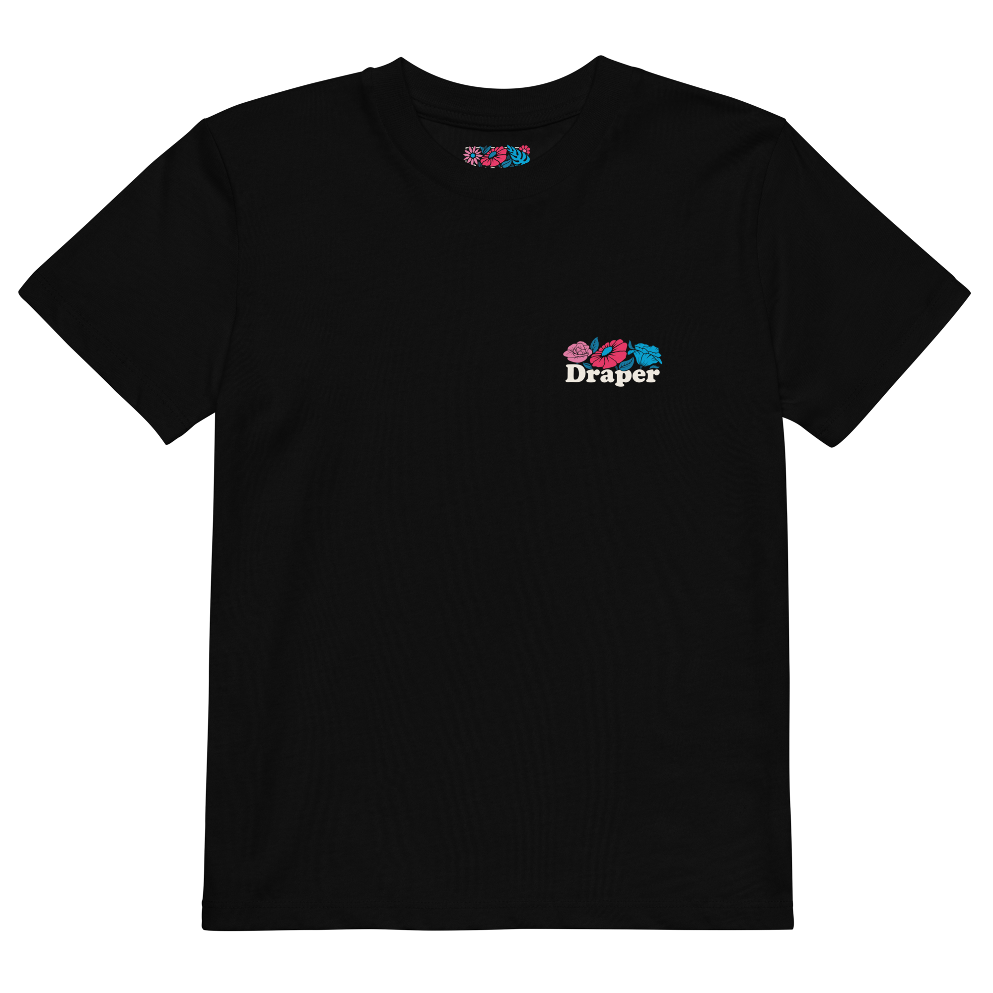 Draper Floral Black Organic Cotton Kids T-shirt