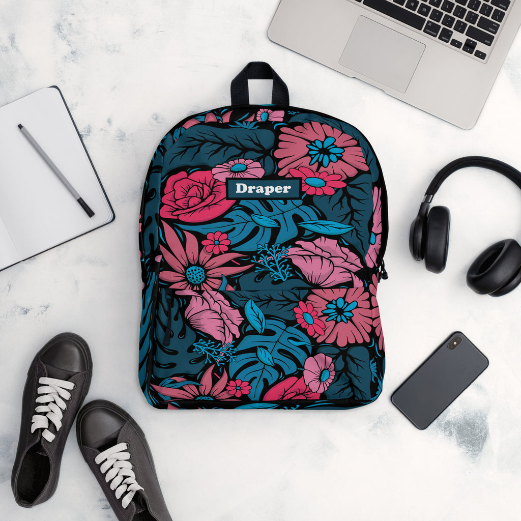 Draper Floral Backpack Black