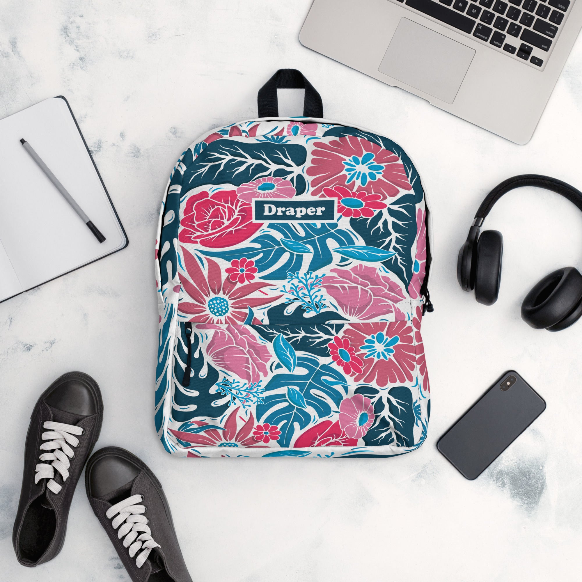 Draper Floral Backpack White