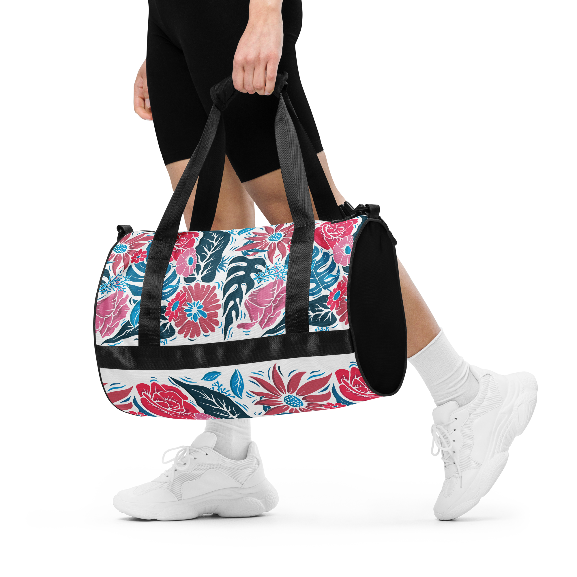 Draper Floral Gym Bag White