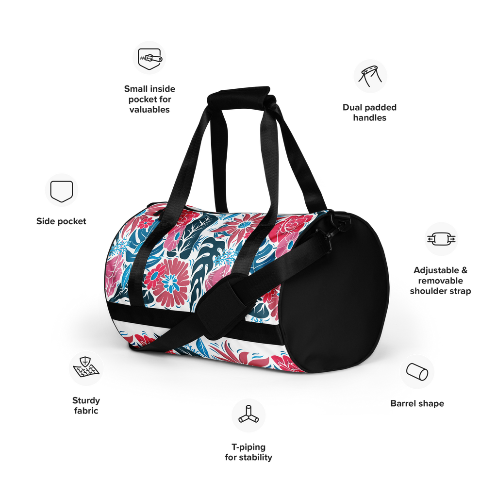 Draper Floral Gym Bag White