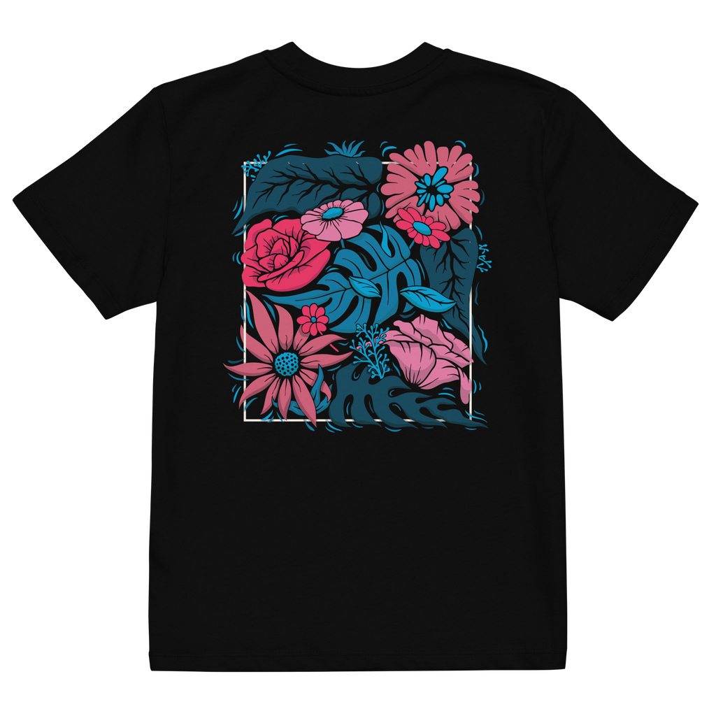 Draper Floral Black Organic Cotton Kids T-shirt